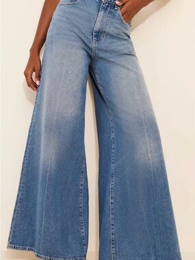 Anthropologie DL1961 Light Blue High-Rise Wide-Leg Jeans